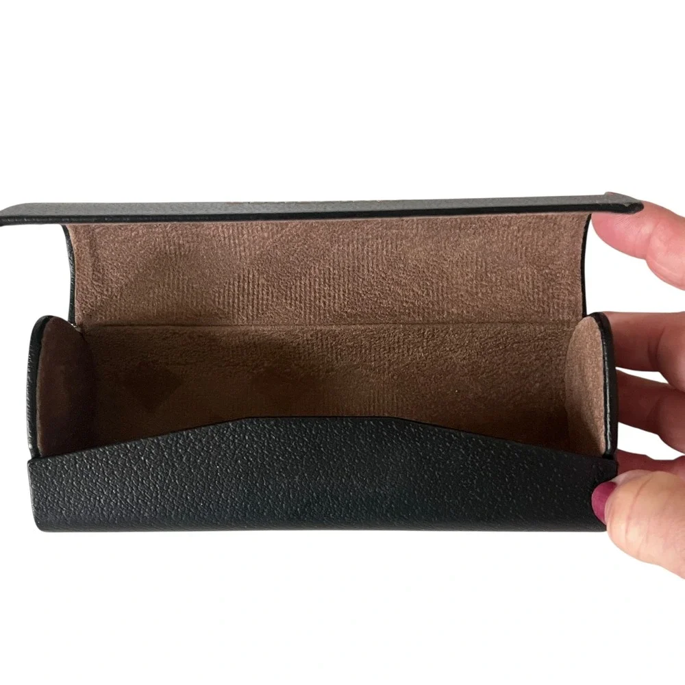 Burberry Leather Hard Shell Eyeglass Sunglass Case‎ Black Luxury Designer Optic